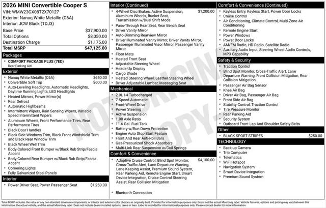 2026 MINI Cooper Convertible Cooper S