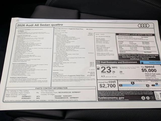 2026 Audi A6 Premium Plus quattro S tronic