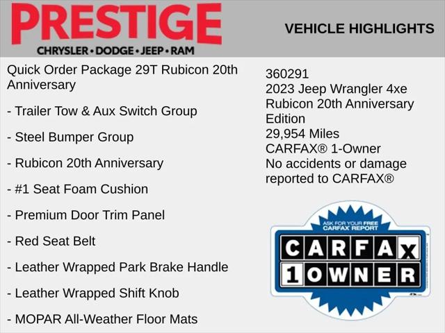2023 Jeep Wrangler 4xe Rubicon 20th Anniversary 4x4