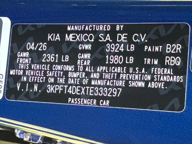 2026 Kia K4 LXS