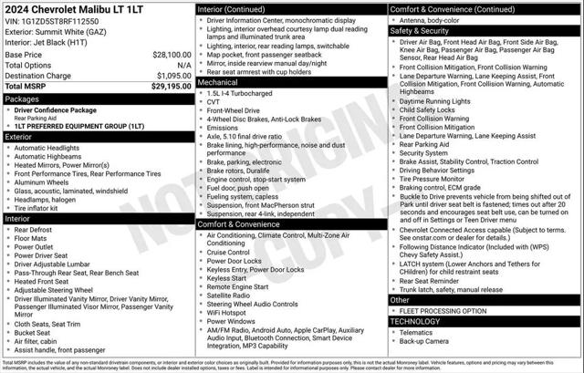 2024 Chevrolet Malibu FWD 1LT for sale in Greensboro, NC