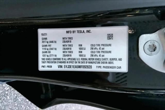 2021 Tesla Model 3 Standard Range Plus Rear-Wheel Drive
