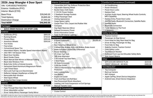 2026 Jeep Wrangler Sport