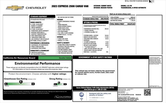 2023 Chevrolet Express Cargo Van RWD 2500 Regular Wheelbase WT