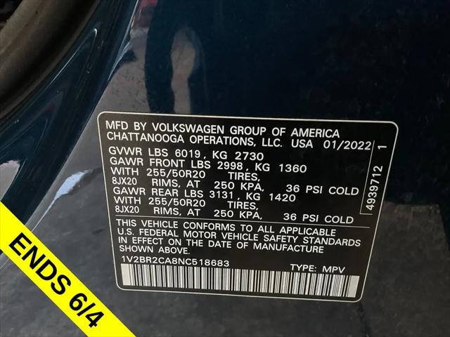 2022 Volkswagen Atlas 3.6L V6 SEL