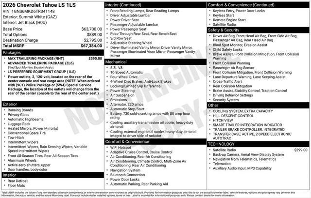 2026 Chevrolet Tahoe 4WD LS