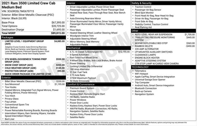 2021 Ram 3500 Limited Crew Cab 4x4 6'4" Box