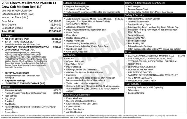 2020 Chevrolet Silverado 2500HD 4WD Crew Cab Standard Bed LT