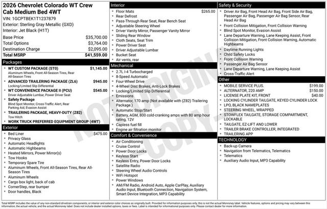 2026 Chevrolet Colorado WT, 4WD