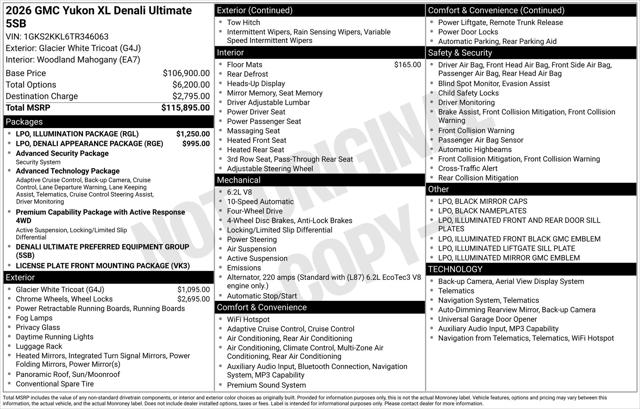 2026 GMC Yukon XL 4WD Denali Ultimate