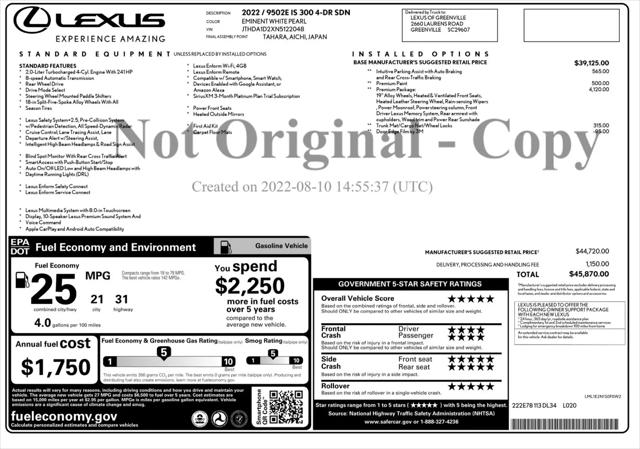 2022 Lexus IS 300 IS 300