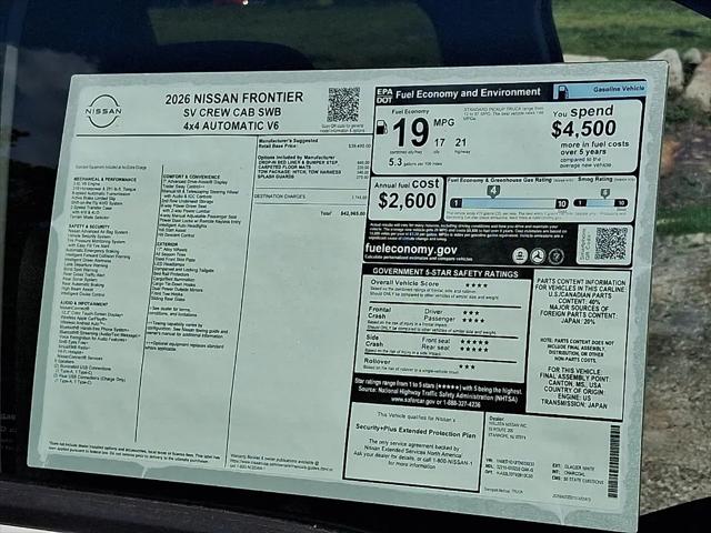 2026 Nissan Frontier Crew Cab SV 4x4