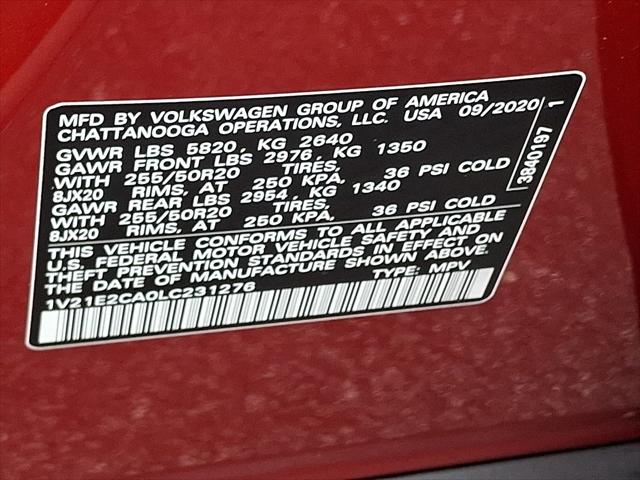 2020 Volkswagen Atlas Cross Sport 3.6L V6 SE w/Technology