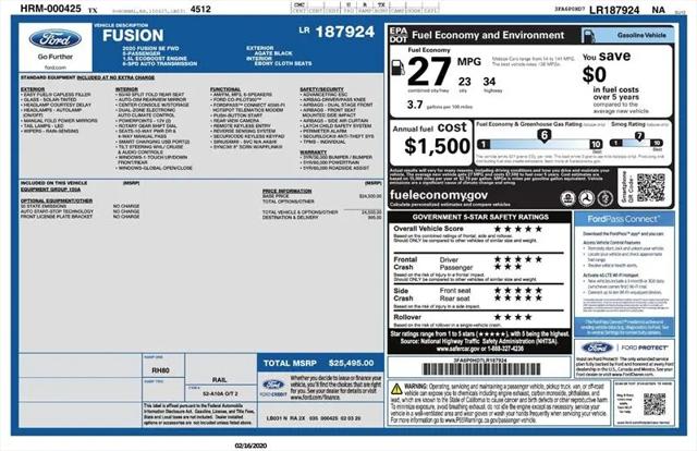 2020 Ford Fusion SE