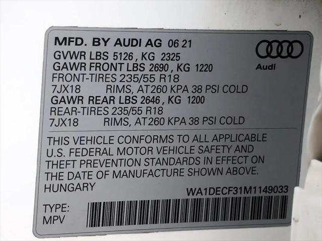 2021 Audi Q3 Premium 45 TFSI S line quattro Tiptronic