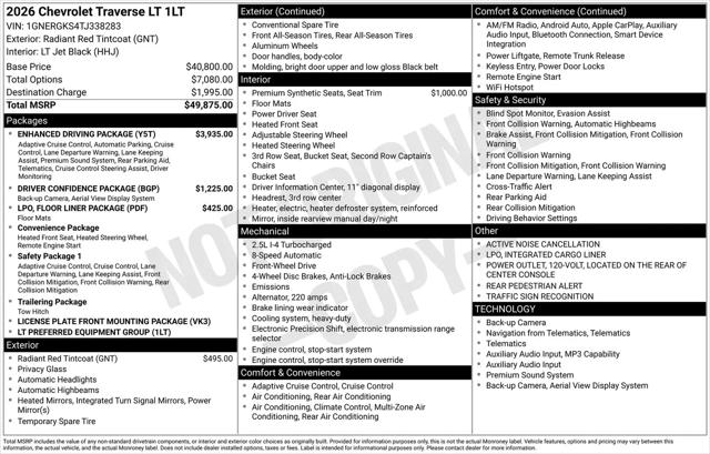 2026 Chevrolet Traverse FWD LT