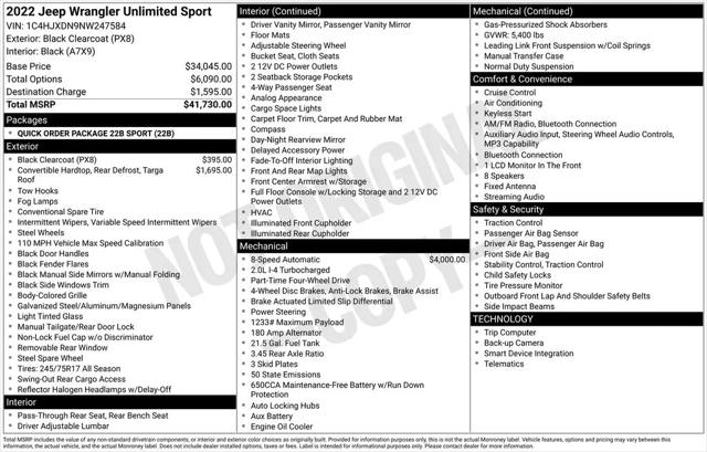 2022 Jeep Wrangler Unlimited Sport 4x4
