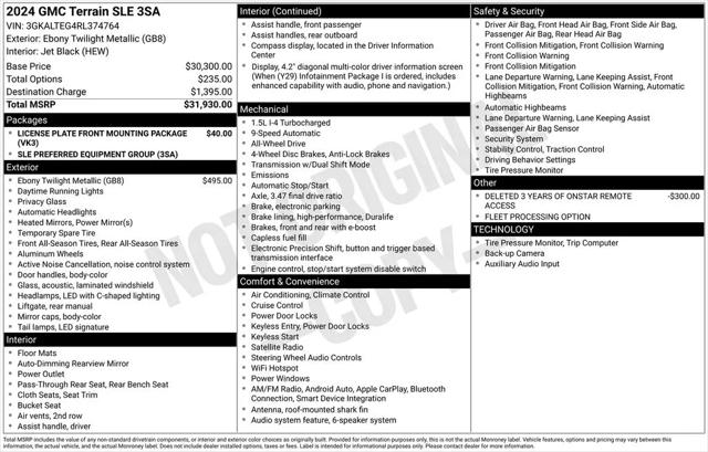 2024 GMC Terrain AWD SLE