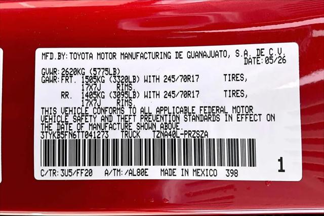 2026 Toyota Tacoma SR5
