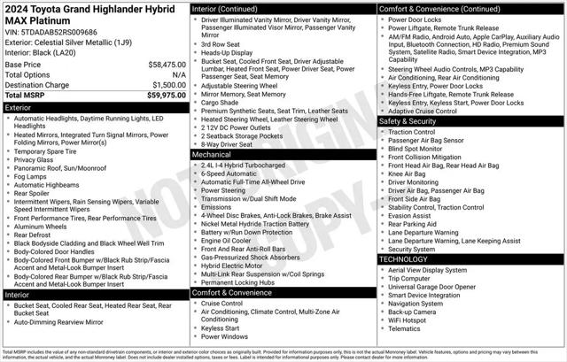 2024 Toyota Grand Highlander Hybrid Platinum MAX