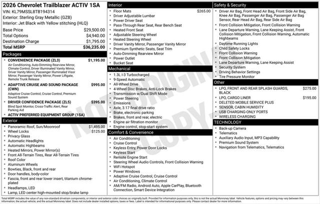 2026 Chevrolet TrailBlazer AWD ACTIV