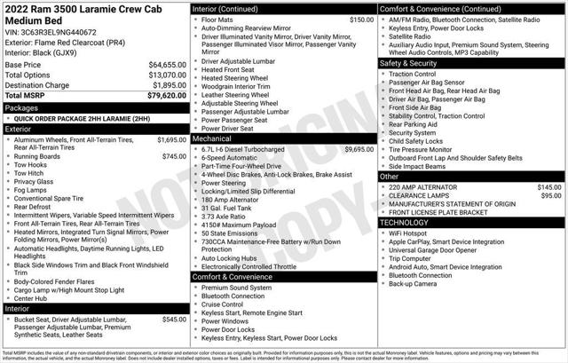 2022 Ram 3500 Laramie Crew Cab 4x4 6'4" Box