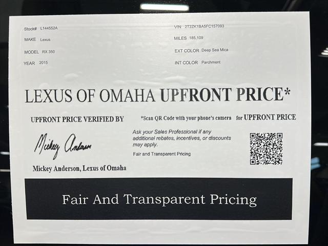 2015 Lexus RX 350 Base