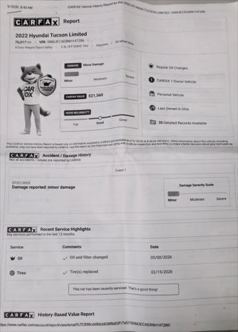 2022 Hyundai Tucson Limited