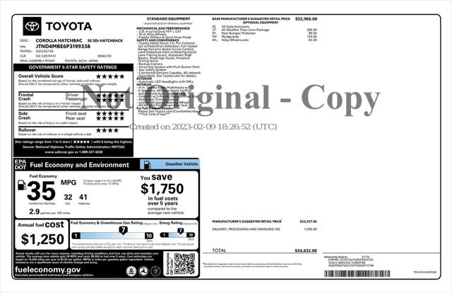2023 Toyota Corolla SE