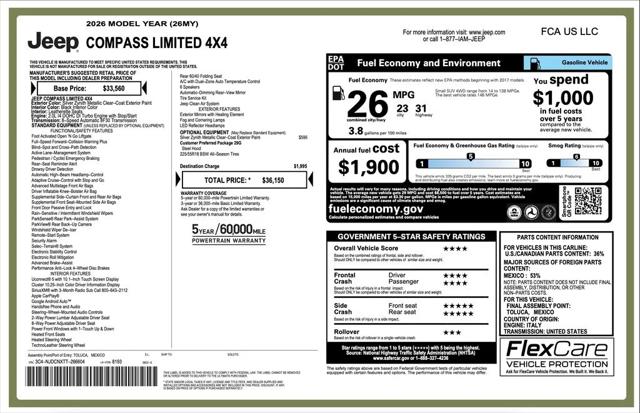 2026 Jeep Compass COMPASS LIMITED 4X4