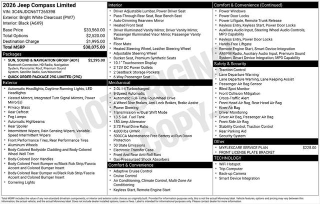2026 Jeep Compass COMPASS LIMITED 4X4 2026 Jeep Compass COMPASS LIMITED 4X4