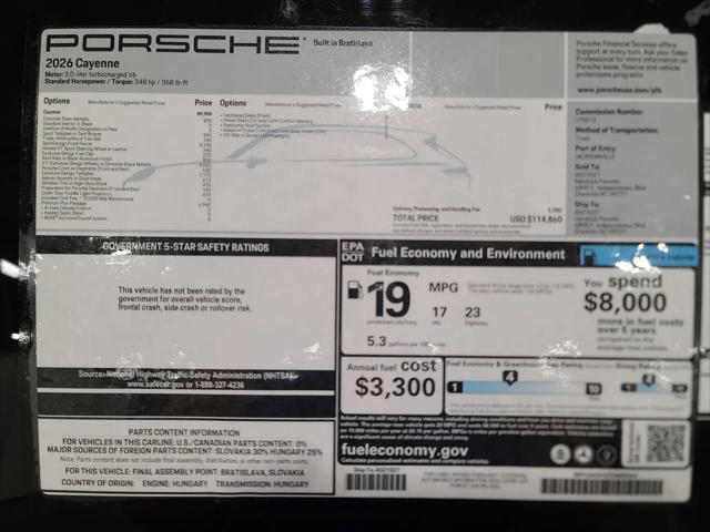 2026 Porsche Cayenne Cayenne