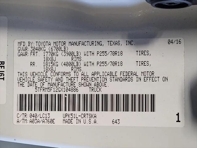 2016 Toyota Tundra SR 4.6L V8
