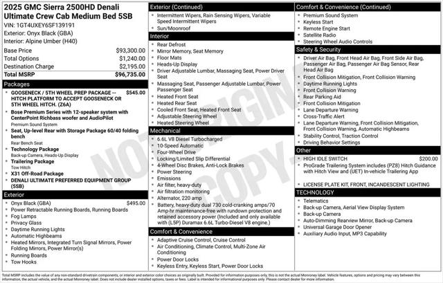 2025 GMC Sierra 2500HD 4WD Crew Cab Standard Bed Denali Ultimate