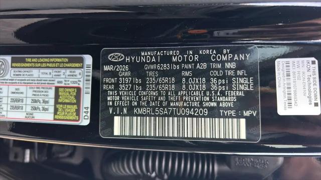 2026 Hyundai Palisade Hybrid Blue SEL 8P