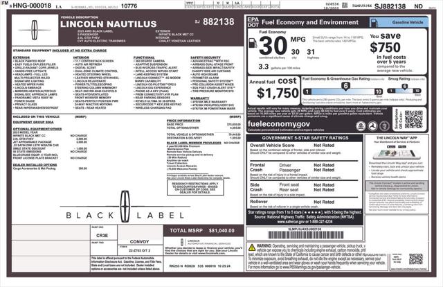 Used 2025 Lincoln Nautilus Black Label For Sale in Muscle Shoals, AL