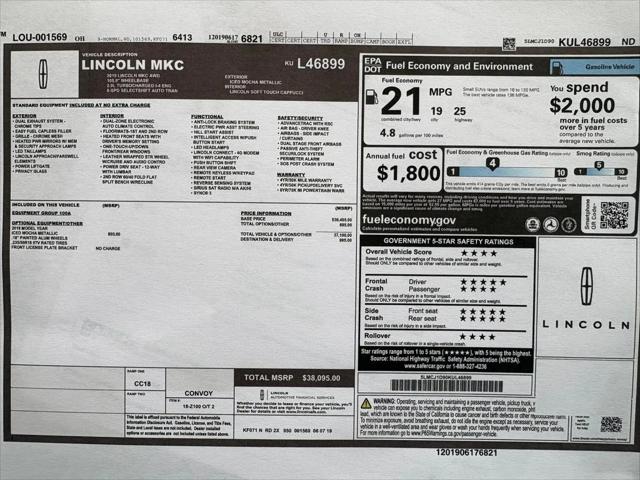 2019 Lincoln MKC Standard