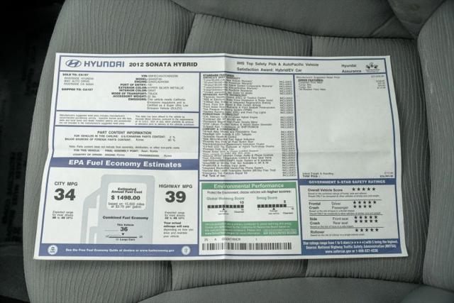 2012 Hyundai Sonata Hybrid Base