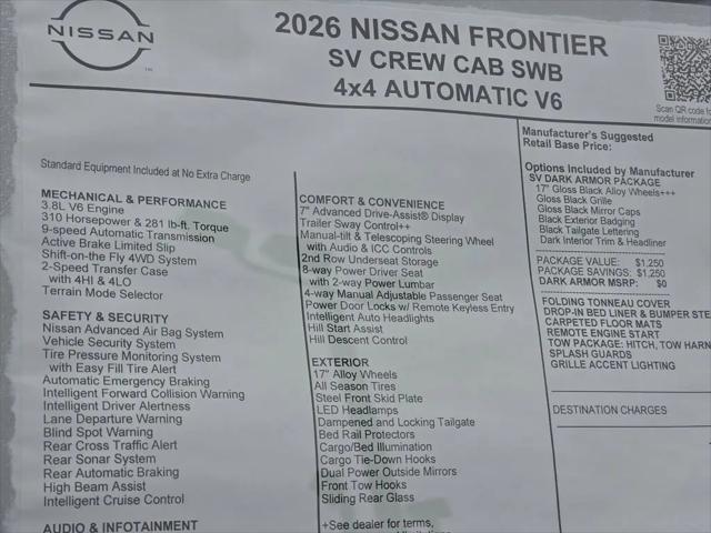 2026 Nissan Frontier Crew Cab SV 4x4