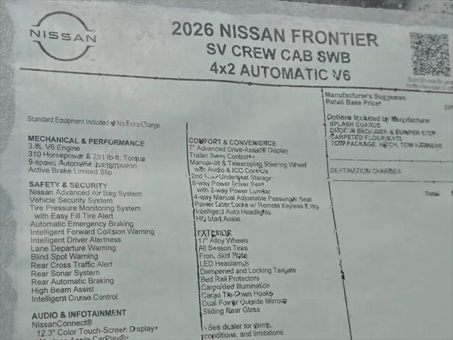 2026 Nissan Frontier Crew Cab SV 4x2