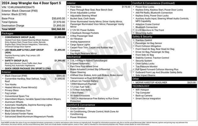 2024 Jeep Wrangler 4xe Sport S 4xe