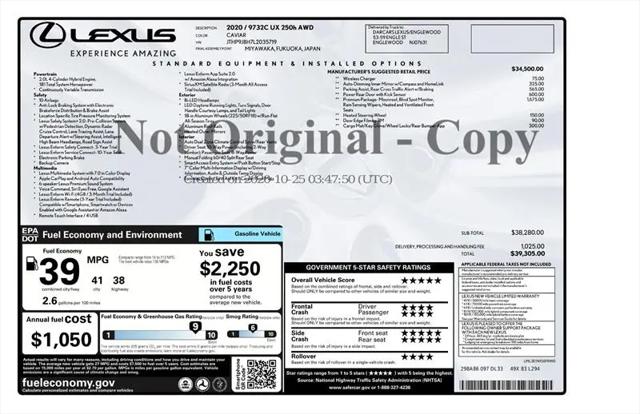 2020 Lexus UX 250h UX 250h