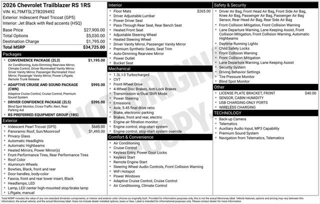 2026 Chevrolet TrailBlazer FWD RS