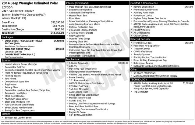 2014 Jeep Wrangler Unlimited Polar Edition