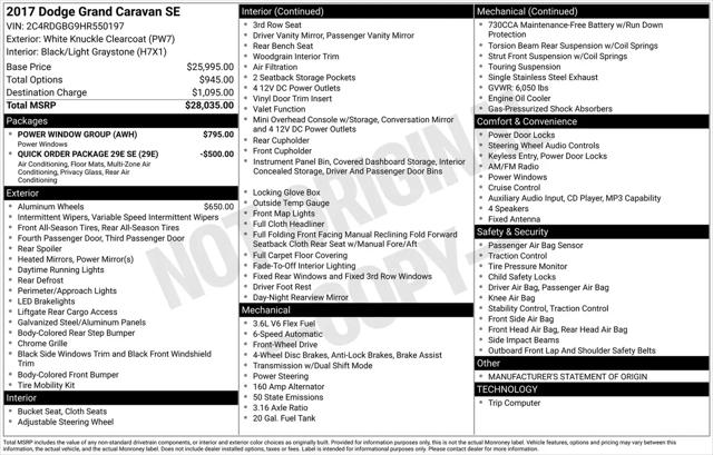 2017 Dodge Grand Caravan SE