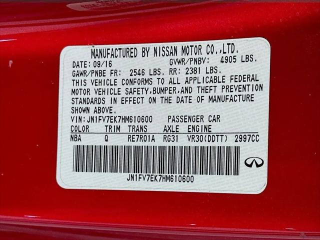 2017 INFINITI Q60 3.0t Red Sport 400
