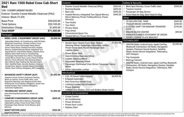2021 Ram 1500 Rebel Crew Cab 4x4 5'7" Box