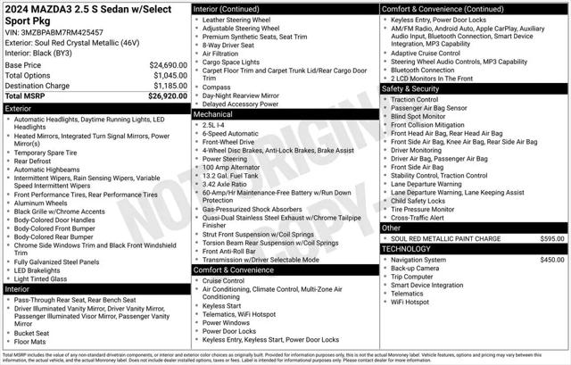 2024 Mazda Mazda3 2.5 S Select Sport