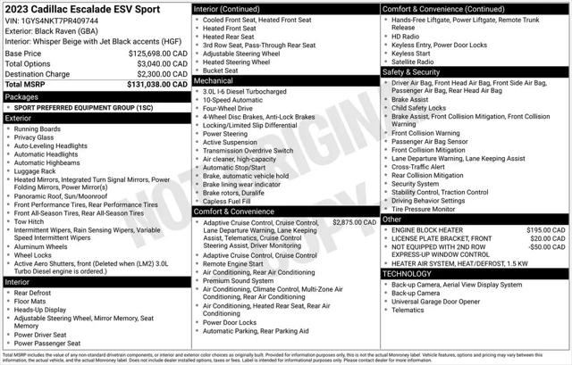 2023 Cadillac Escalade ESV Sport