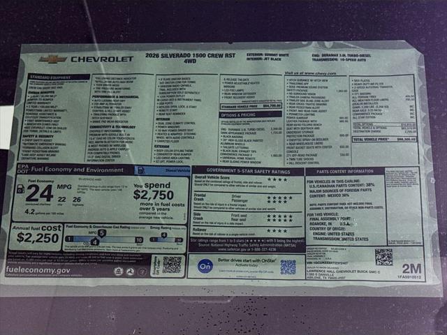 2026 Chevrolet Silverado 1500 4WD Crew Cab Short Bed RST